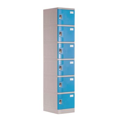 Locker Plstico 6 Casilleros Portacandado Celeste