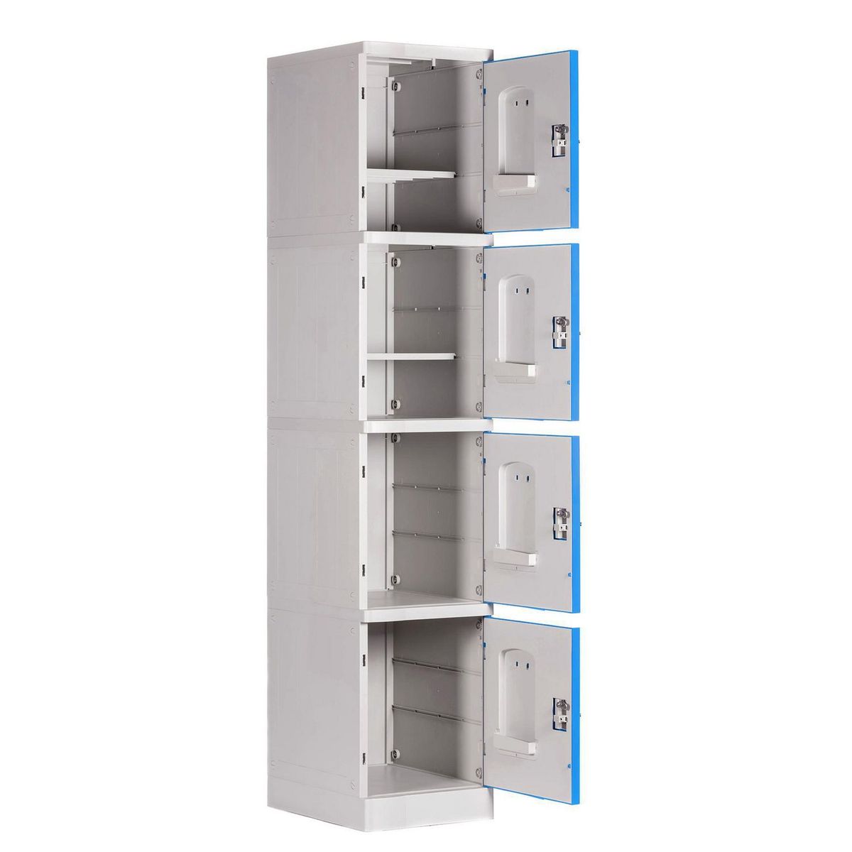 MALETEK - Locker Plástico 4 Casilleros Portacandado Azul