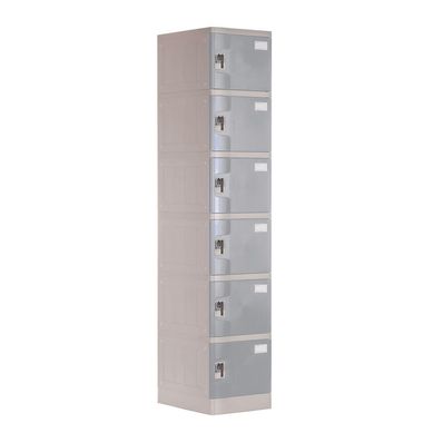 Locker Plstico 6 Casilleros Portacandado Gris