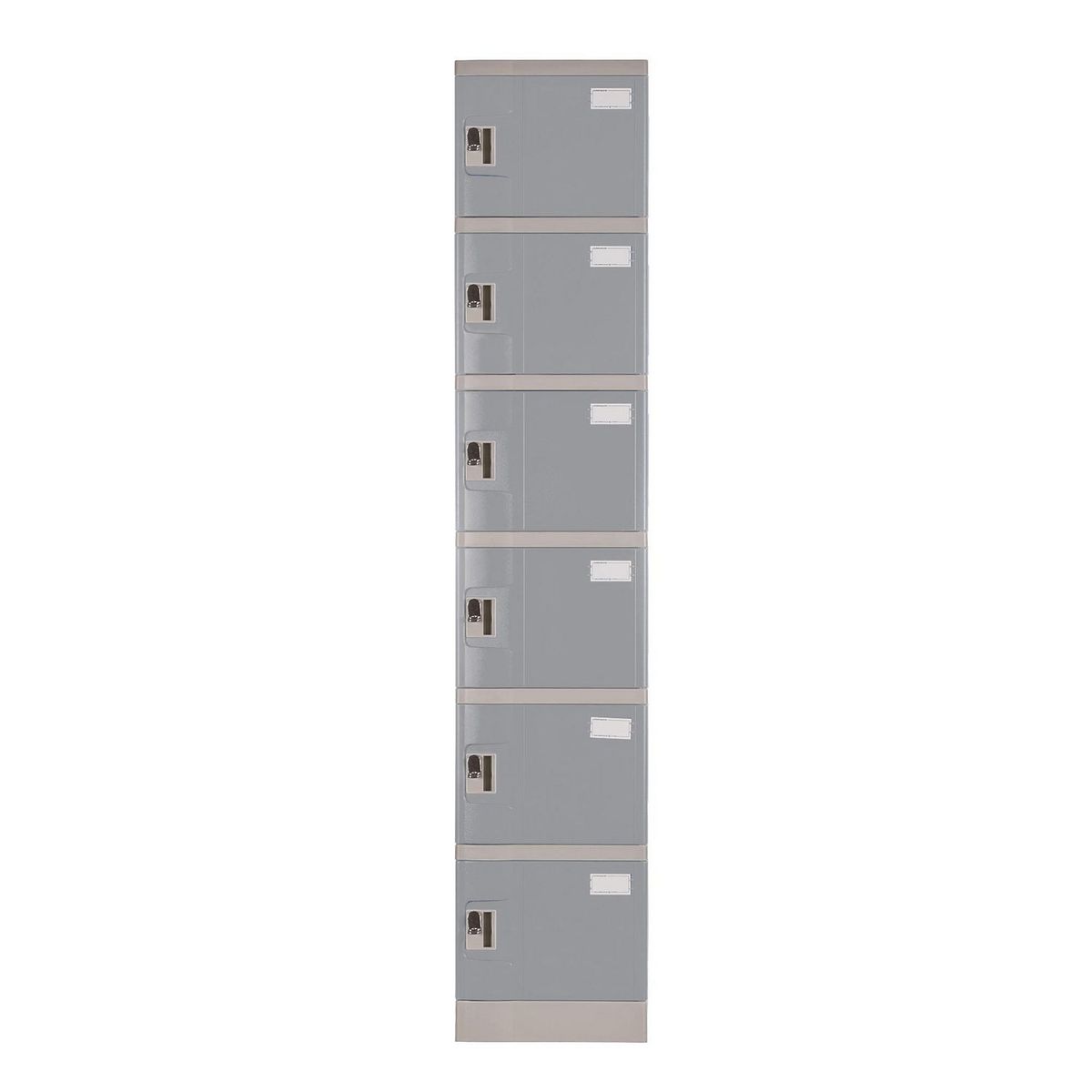 MALETEK - Locker Plástico 6 Casilleros Portacandado Gris