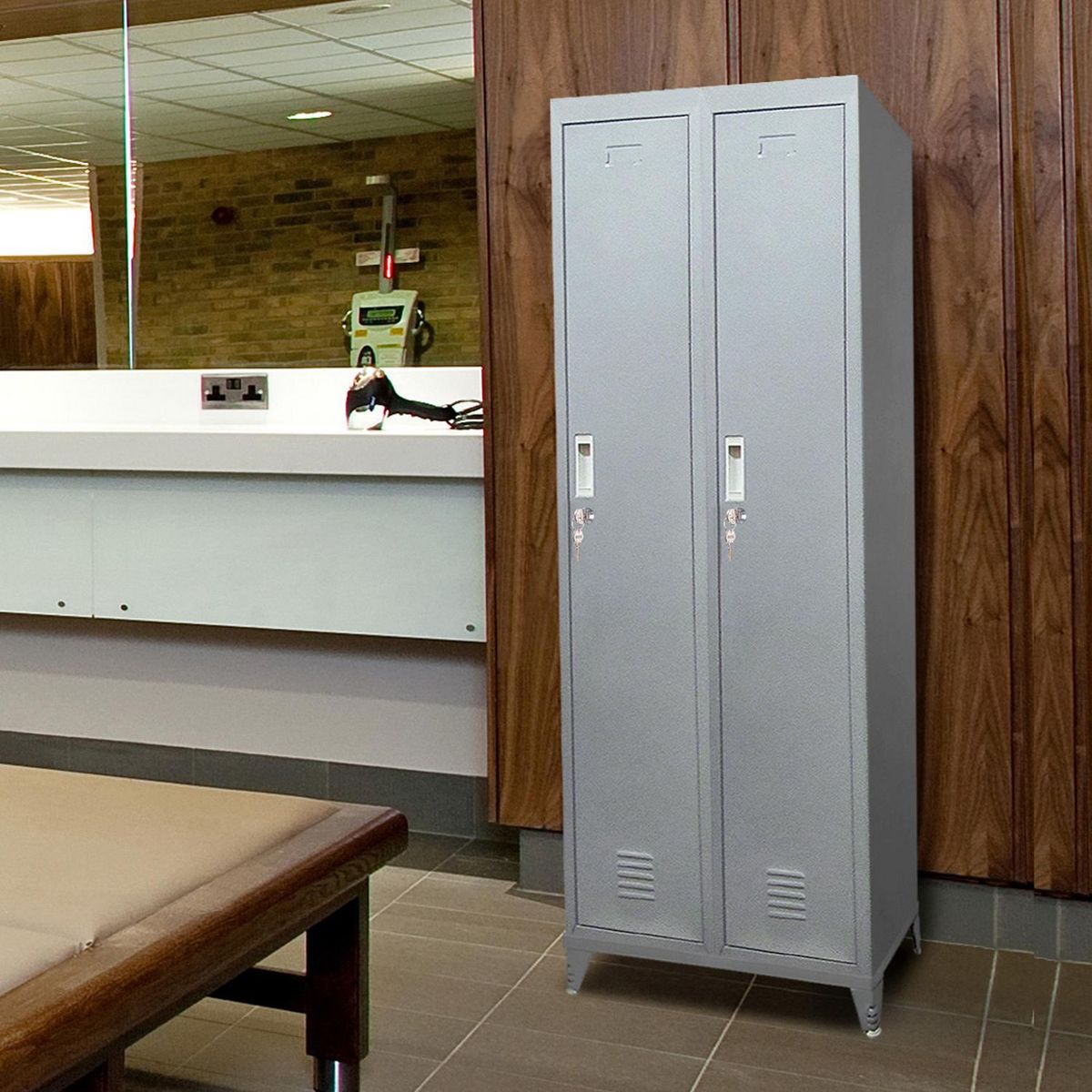 MALETEK - Locker 2 Casilleros de Metal con Llave