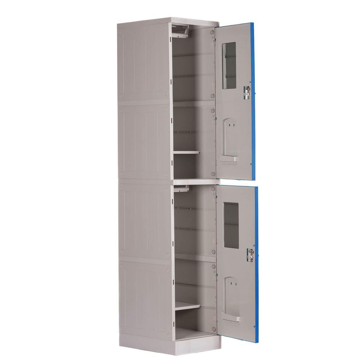 MALETEK - Locker Plástico 2 Casilleros Portacandado Azul