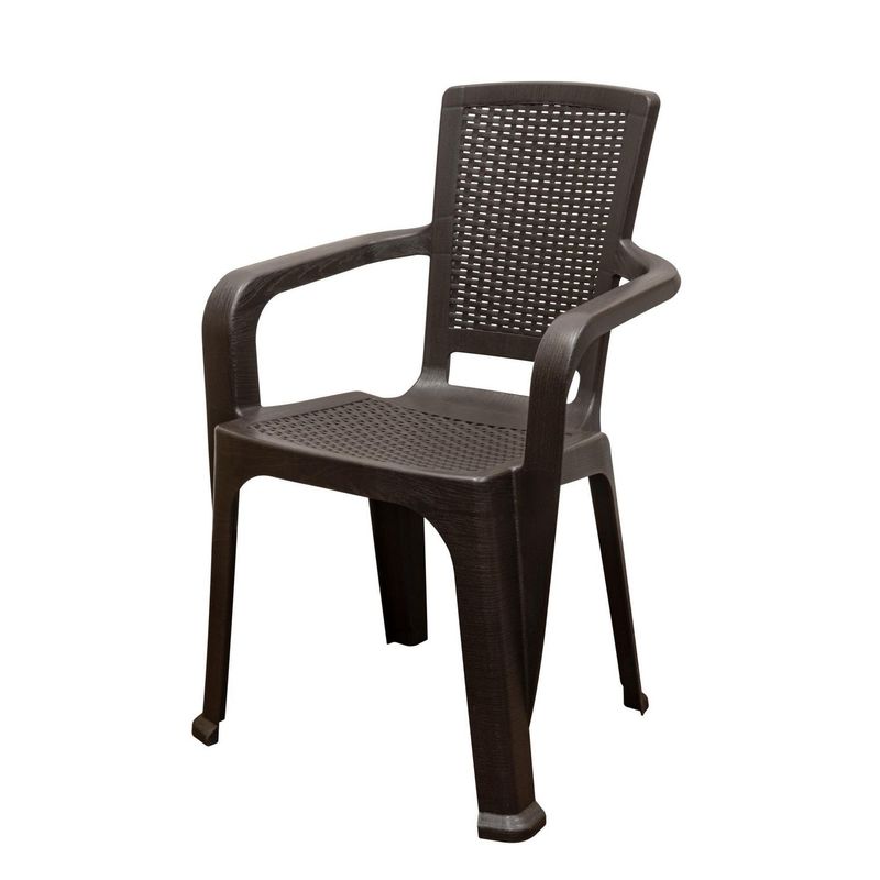 REYPLAST - Silla de Plástico Tahauri Marrón con Brazos