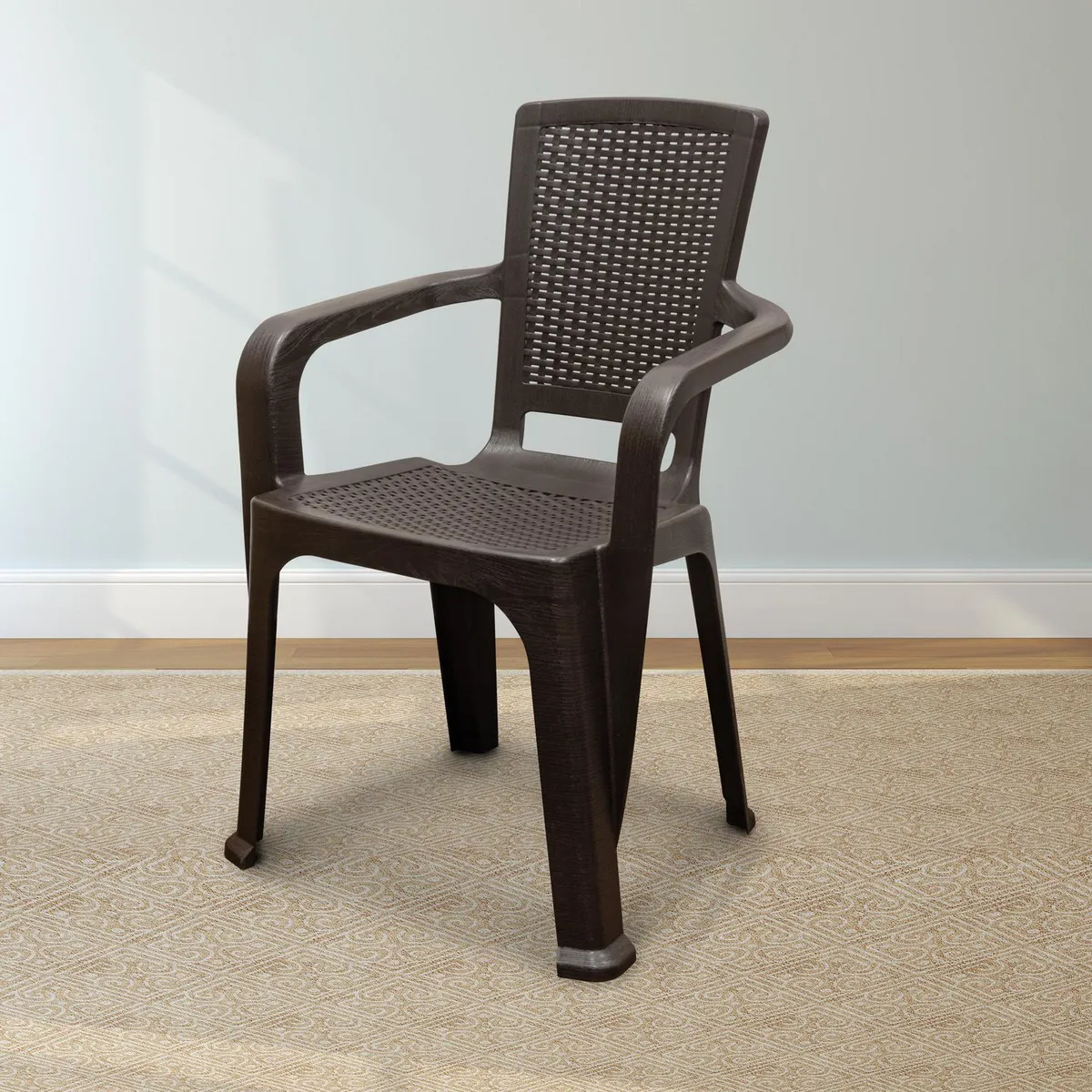 REYPLAST - Silla de Plástico Tahauri Marrón con Brazos