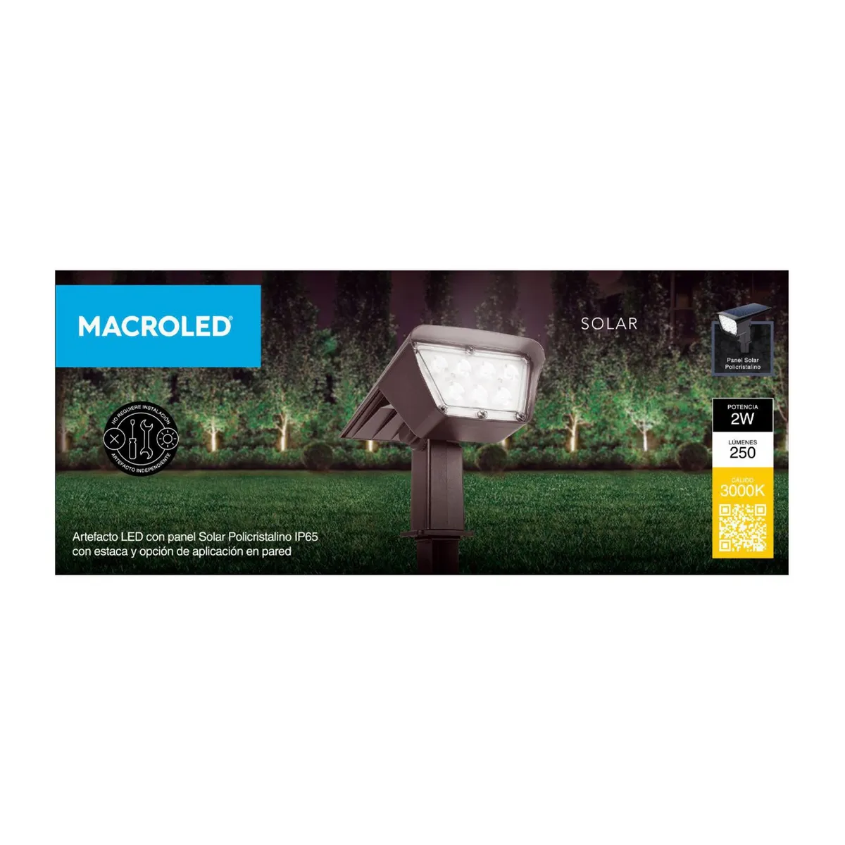  - Estaca Led Solar 2W Ip65 Blanco Cálido 3000K Luz Cálida