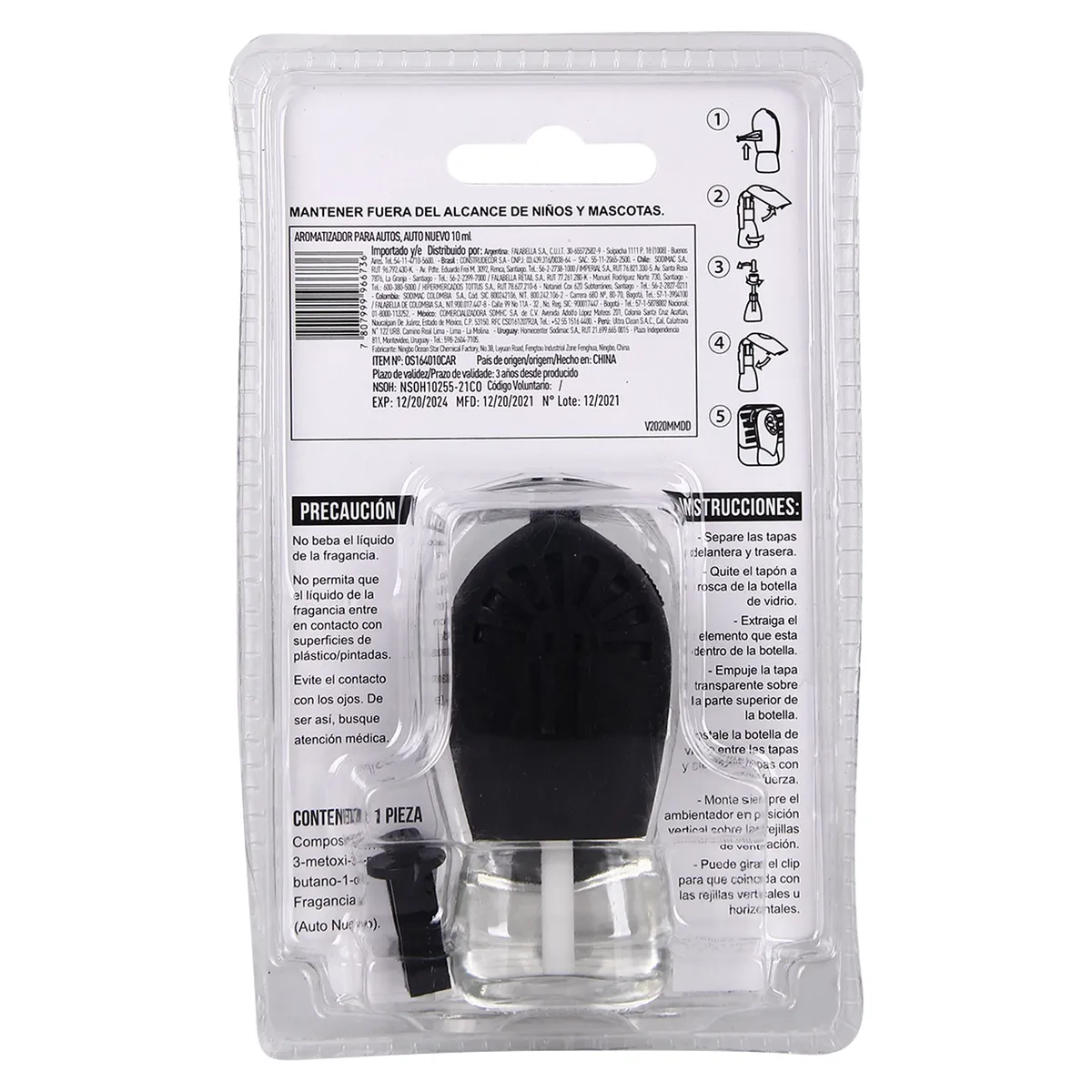 AUTOSTYLE - Ambientador para Auto Autostyle Carro Nuevo Rejilla 10Ml