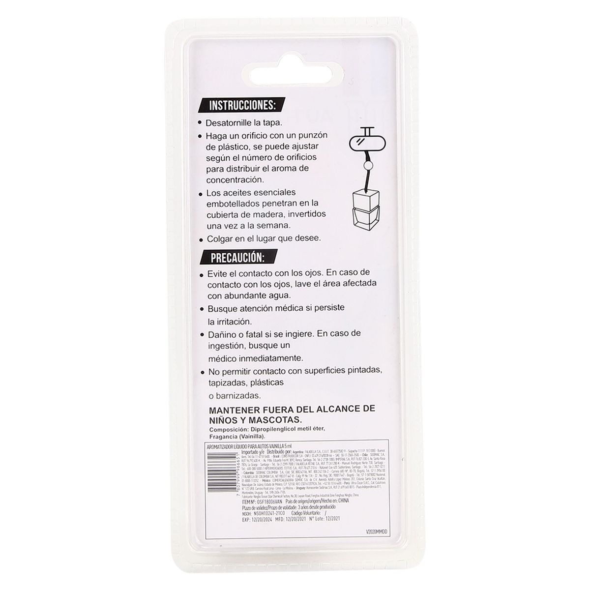 AUTOSTYLE - Ambientador para Auto Autostyle Liquido Vainilla 5Ml