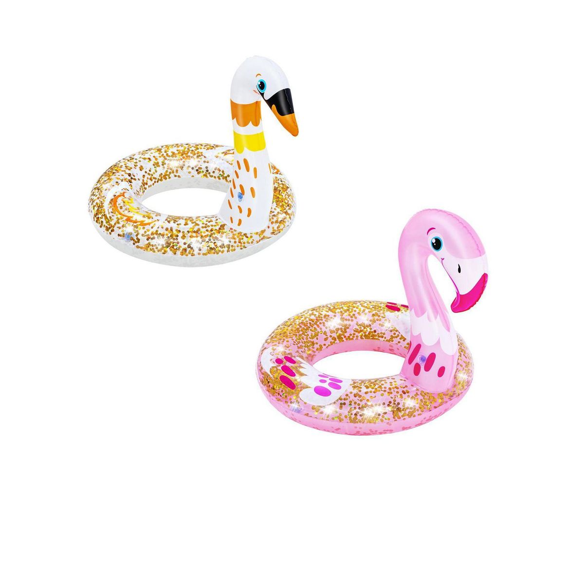 BESTWAY - Flotador para niños de Aro 56x45x47cm Cisne / Flamingo Brillante