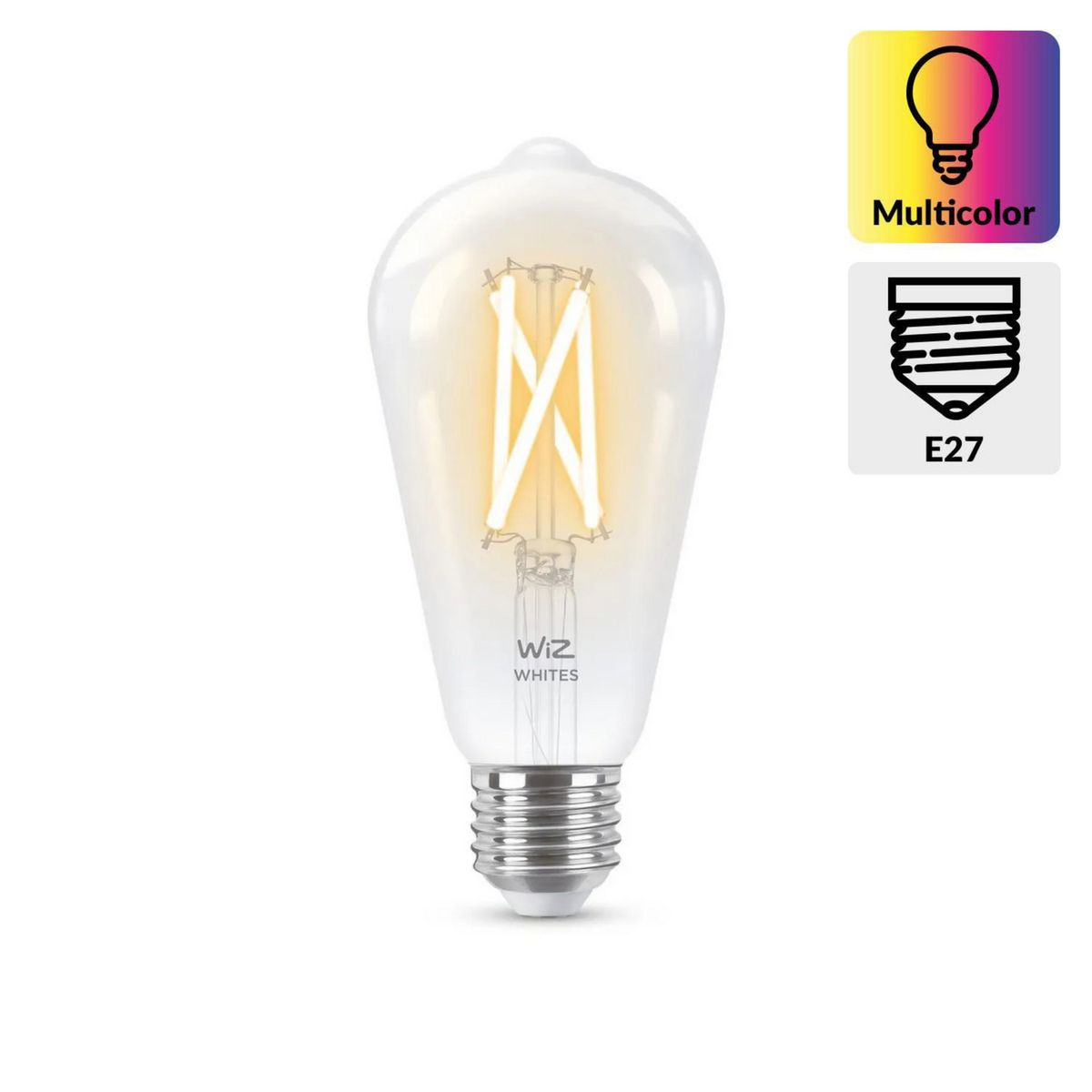 WIZ - Foco LED Filam Wiz Wi-Fi ST64 E27 60W