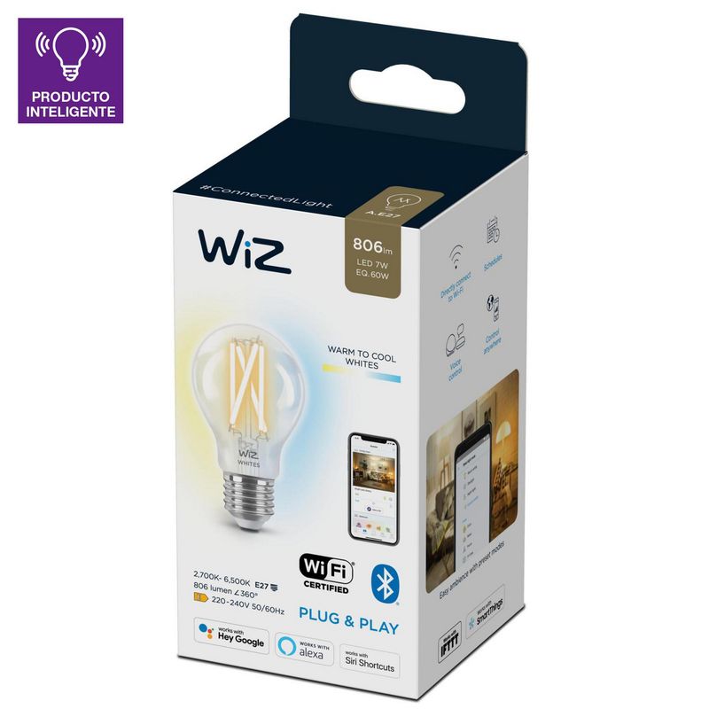 WIZ - Foco LED Filamento Wiz Wi-Fi A60 E27 60W