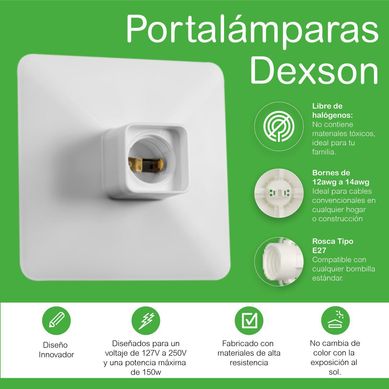 Portal�mpara Plaf�n Cuadrado E27 - DEXSON
