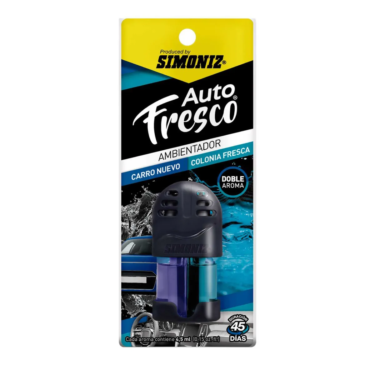 SIMONIZ - Ambientador Líquido Dúo SIMONIZ Auto Fresco 4,5ml