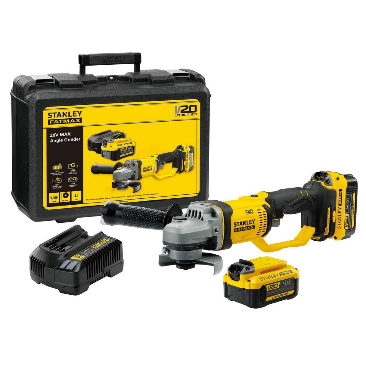 STANLEY - Amoladora Angular Inalambrica Stanley 4-1/2" 20V FATMAX SCG400M2K