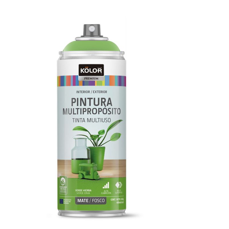 KOLOR - Pintura Spray Verde Hierba Mate 400 Ml