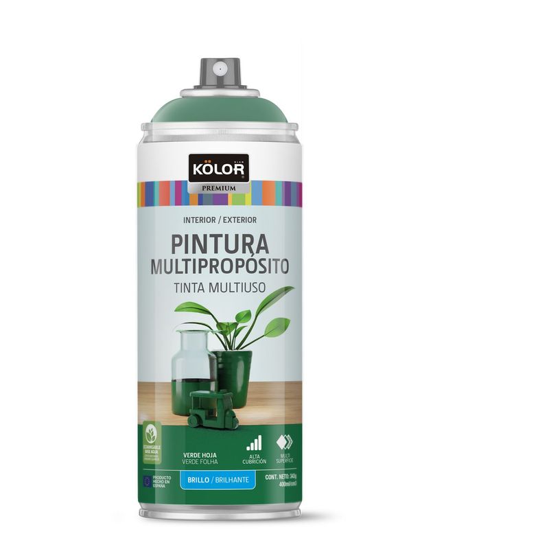 KOLOR - Pintura Spray Verde Hoja Brill 400 Ml