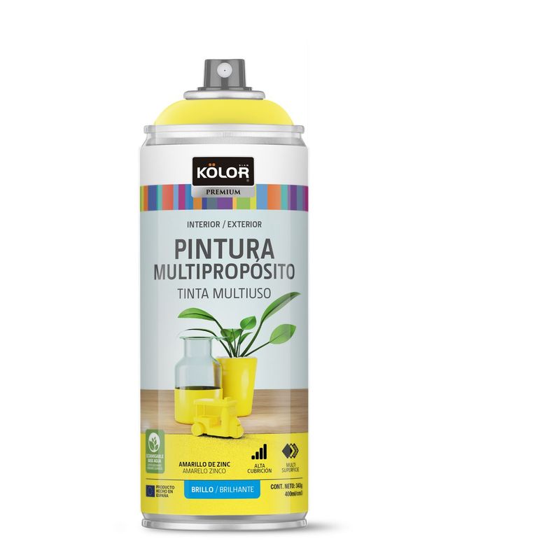 GENERICO - Pintura Spray Amarillo Zinc Brill 400 Ml