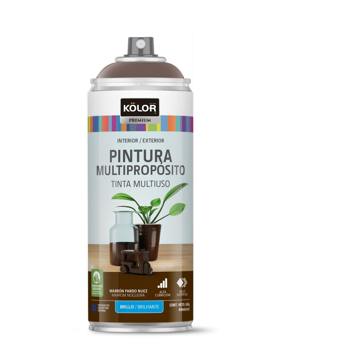 KOLOR - Pintura Spray Marron Pn Brill 400 Ml