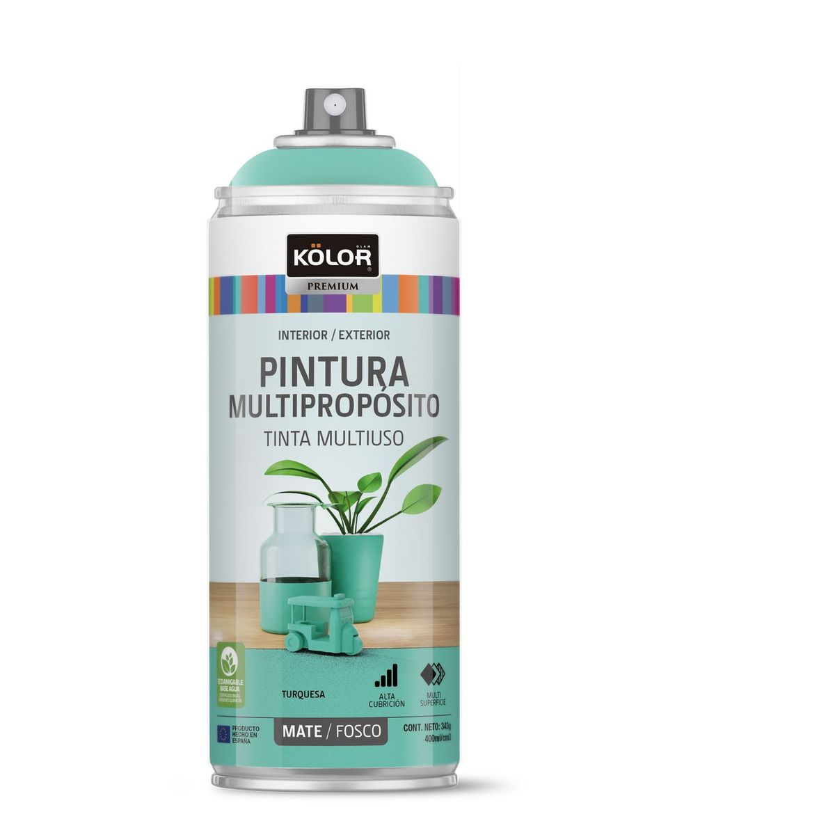 KOLOR - Pintura Spray Turquesa Mate 400 Ml
