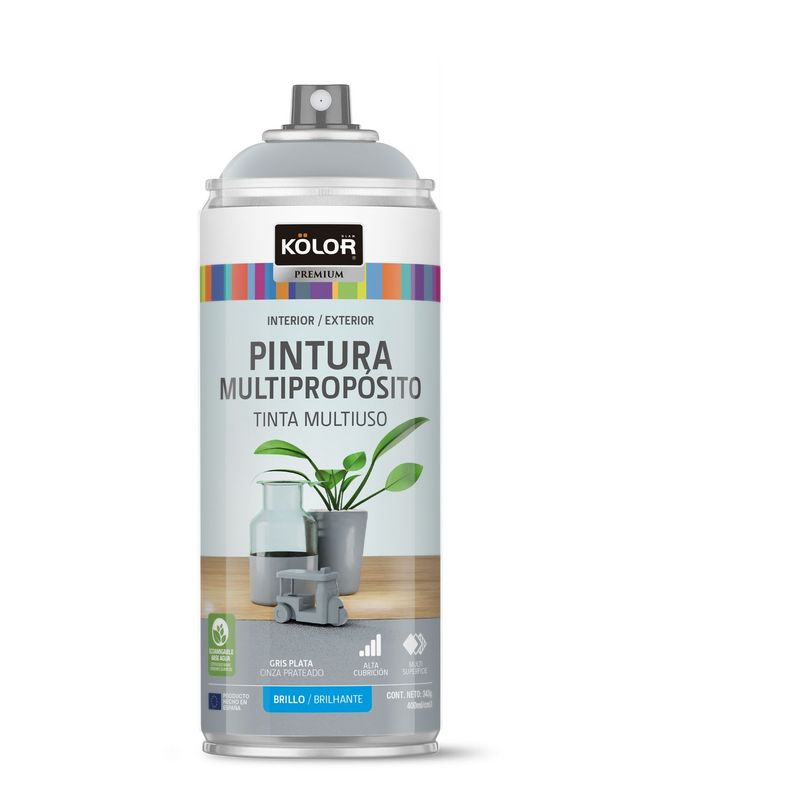 KOLOR - Spray Gris Plata Brill 400 Ml