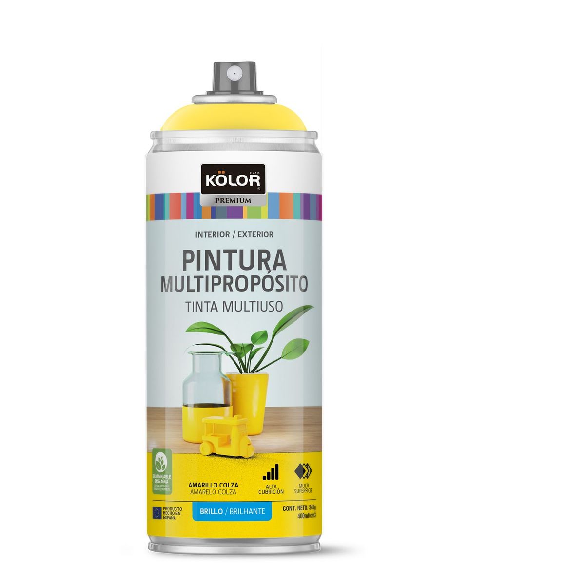 KOLOR - Pintura Spray Amarillo Colza Brill 400Ml