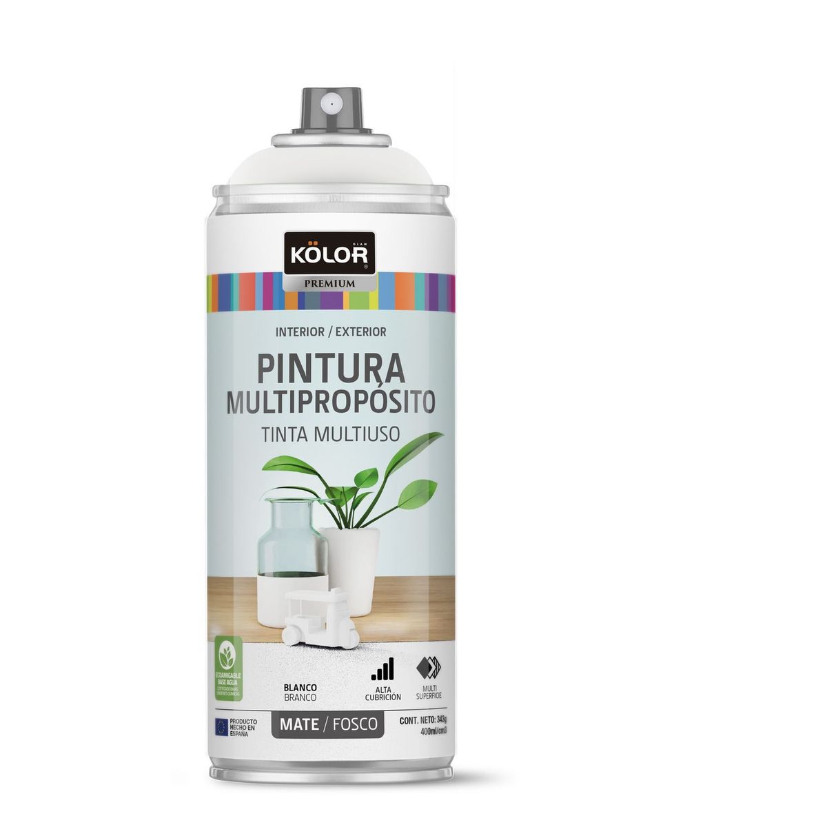 KOLOR - Pintura Spray Blanco Mate 400 Ml