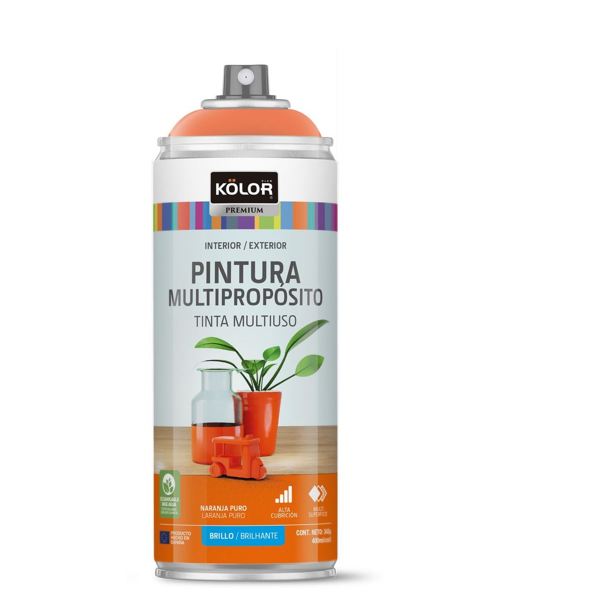 KOLOR - Pintura Spray Naranja Puro Brill 400Ml
