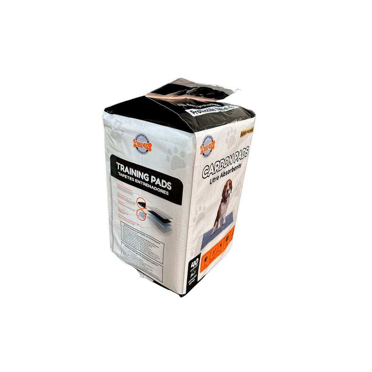 ACCECAN - Pañales de Piso Carbon de Bambú 60x60cm 40 pads