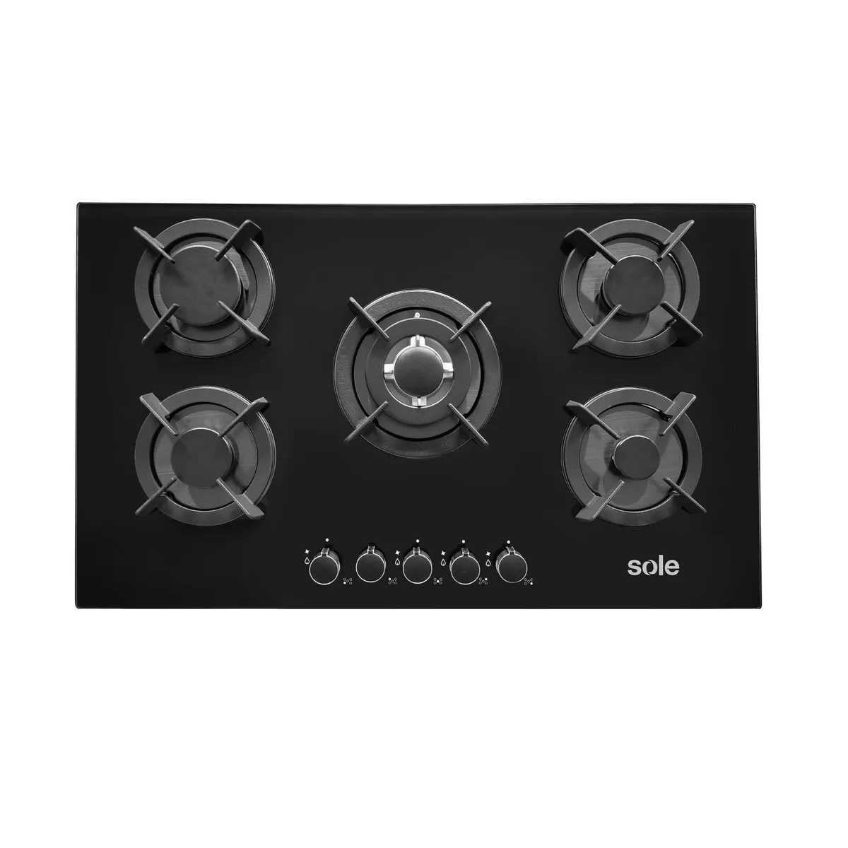 SOLE - Encimera Empotrable A Gas 5 Hornillas Sole 3120SOLCO069 Negro
