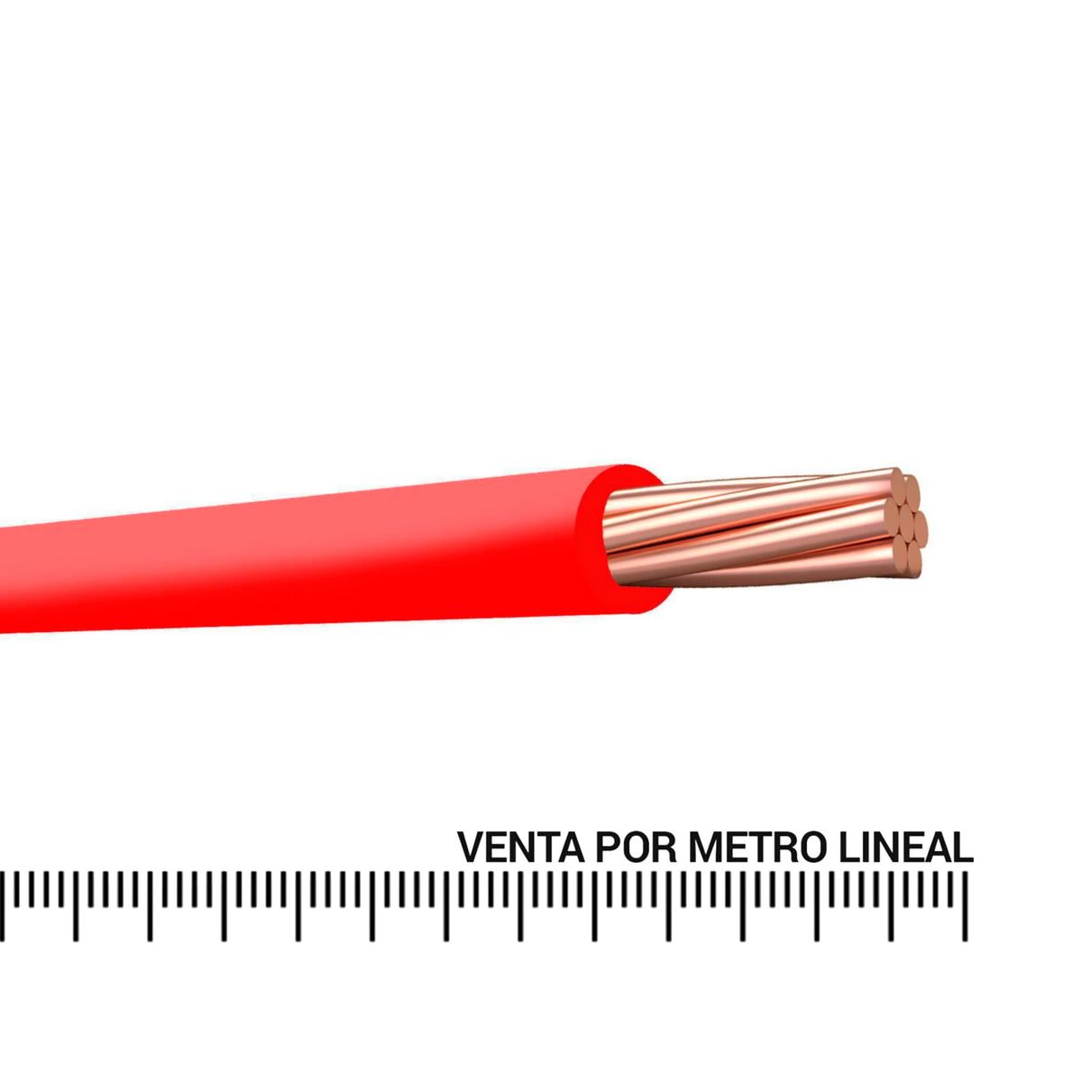 ELCOPE - Cable THW 14 AWG Elcope 450/750V Rojo por Metro Lineal