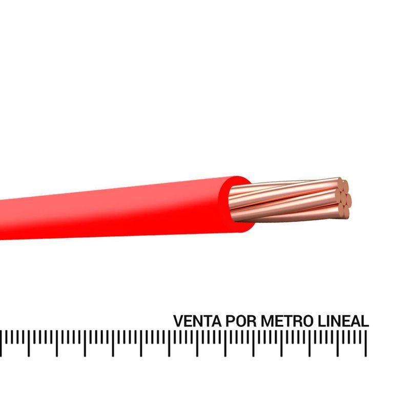 ELCOPE - Cable THW 12 AWG Elcope 450/750V Rojo por Metro Lineal