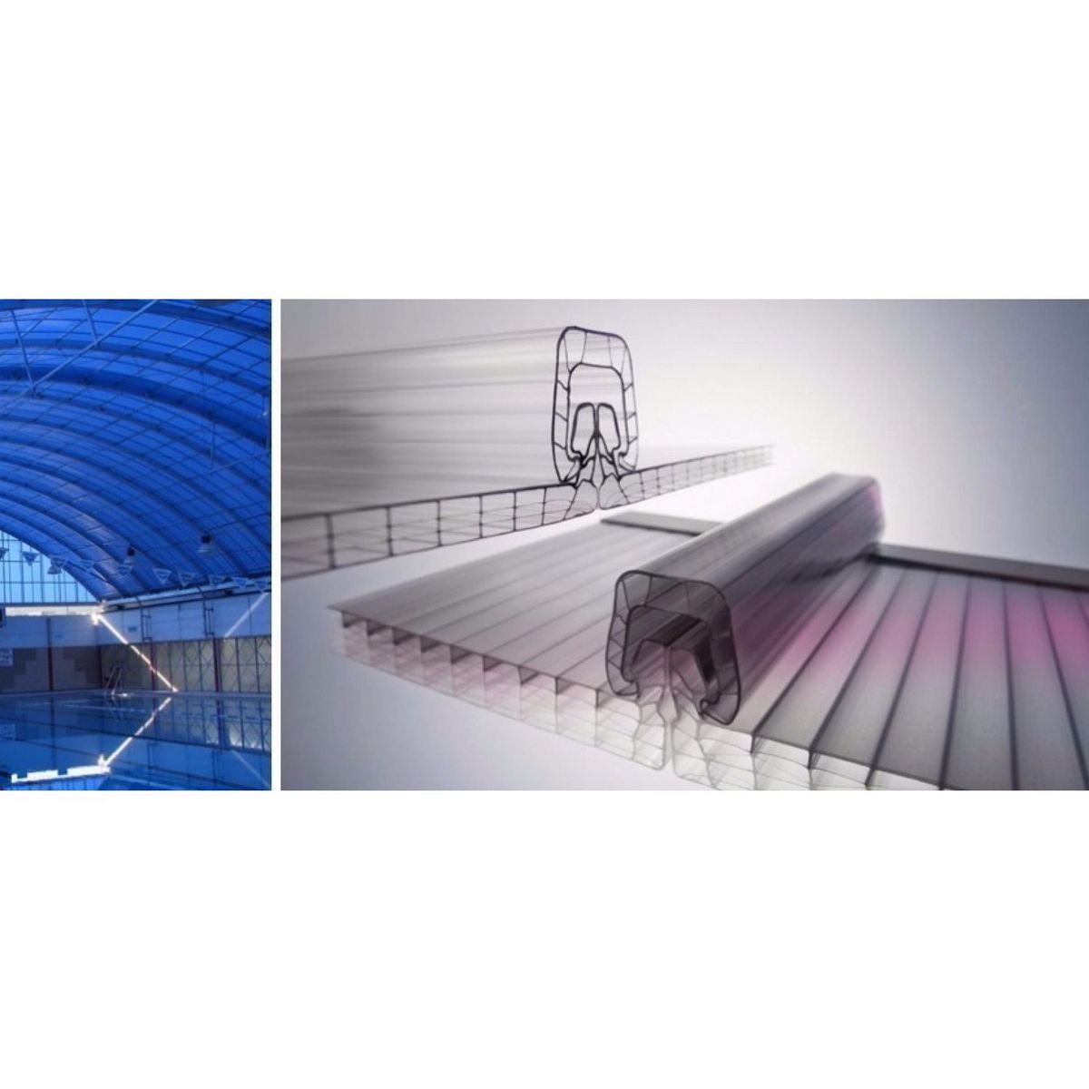 POLYARQ - Techo Policarbonato Transparente- Kit Top Click Ice 6MM