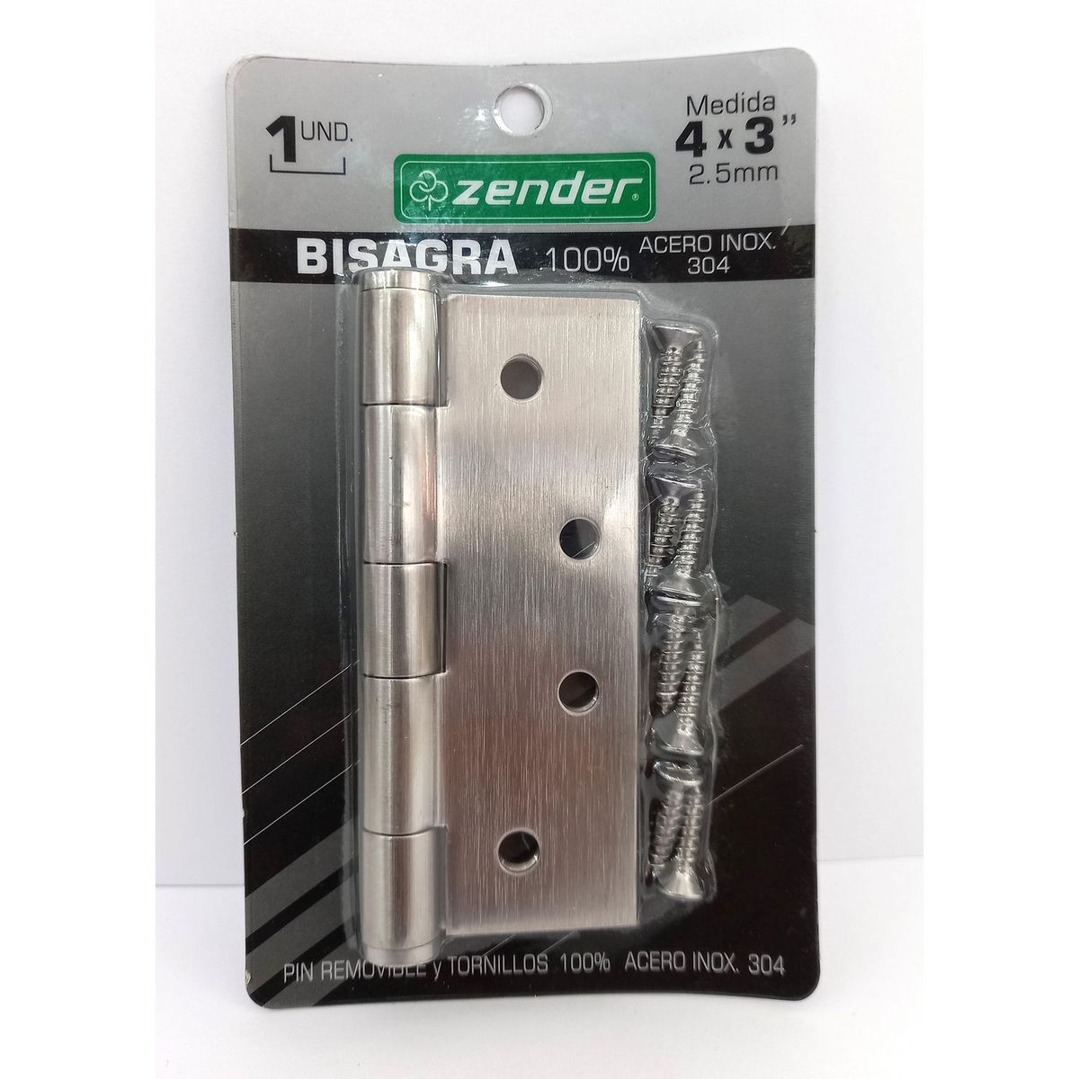 ZENDER - Bisagra de Acero Inoxidable 304 4x3" x 1 und