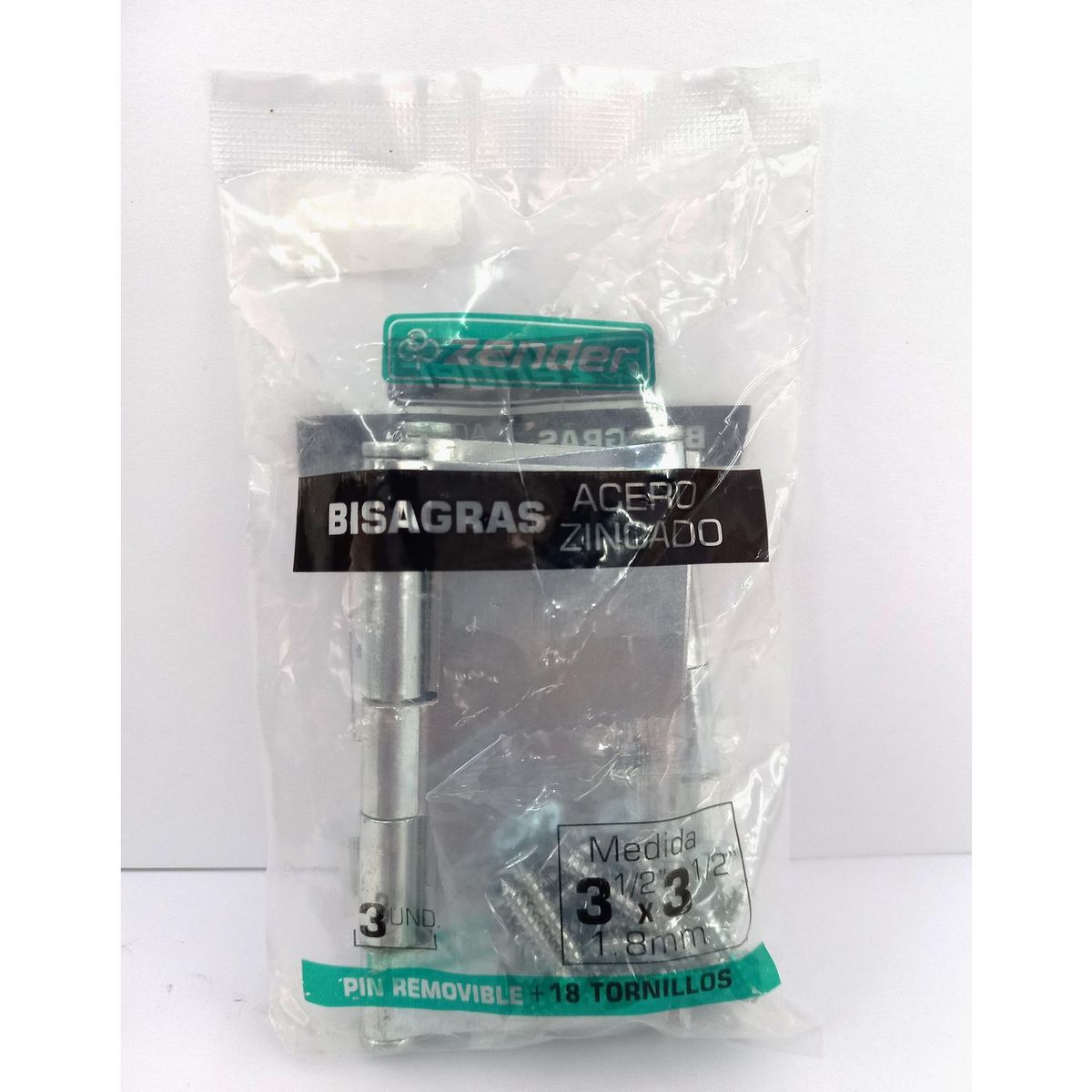 ZENDER - Bisagra Zincada 3.5x3.5" x 3 und