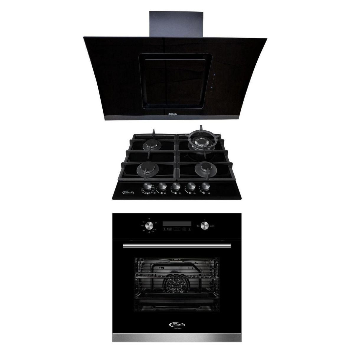 KLIMATIC - Tricombo Encimera Trevi 60 + Campana Decorativa Kamba + Horno a Gas Bonn