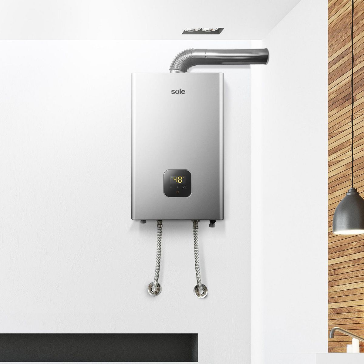 SOLE - Calentador Instantáneo Sole Tiro Forzado Gn 20L C/Acc