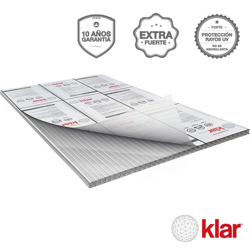 KLAR - Techo Policarbonato Alv Gris 1.05x2.9mx6mm Klar