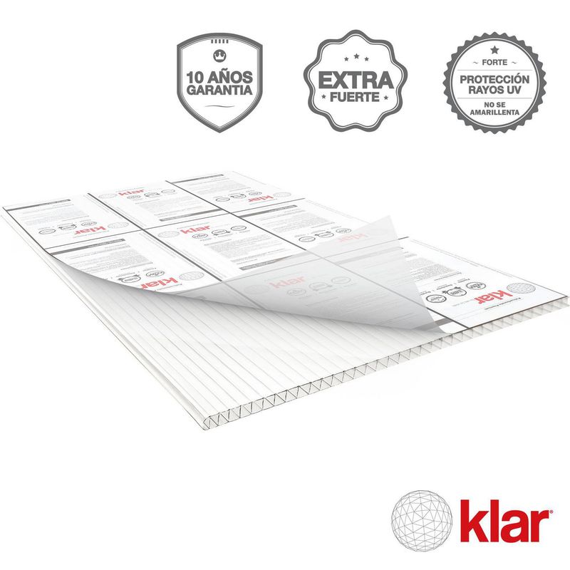 KLAR - Techo Policarbonato Alv Blanco 2.1x5.8mx6mm Klar