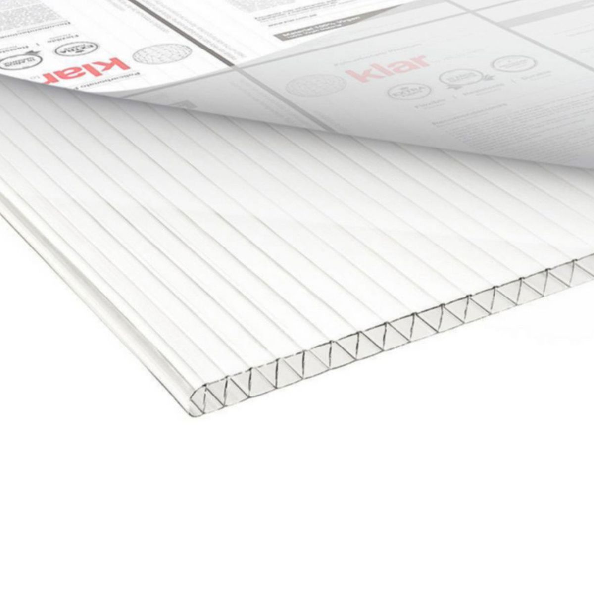 KLAR - Plancha de Policarbonato Alveolar KLAR 6 mm 2.1 m x 5.8 m BLANCO