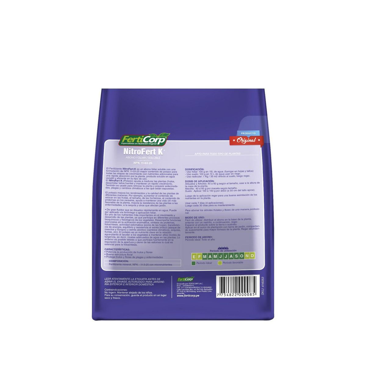 FERTICORP - Fertilizante Nitrofert-K 11-03-25 1 kg