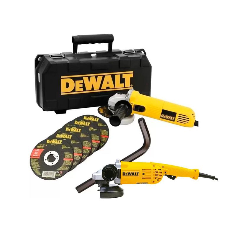 DEWALT - Amoladora Angular Dewalt 7" 2200W + Amoladora Angular Dewalt 4-1/2" 750W