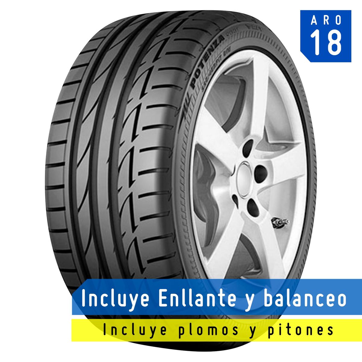 BRIDGESTONE - Llanta Bridgestone Potenza S001 225/45 R18 95W