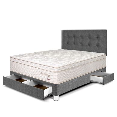 Dormitorio Royal Prince Firme 2 Plz Gris + 2 Almohadas