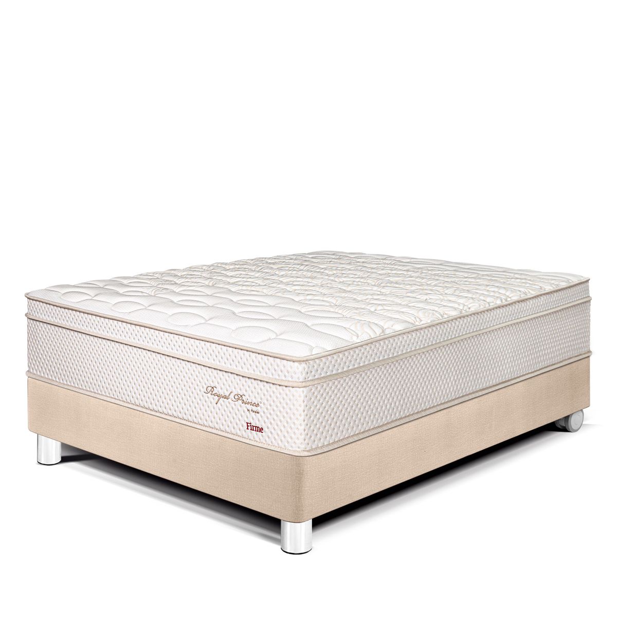 PARAISO - Cama Royal Prince 1.5 Plaza Champagne + Almohada + Protector