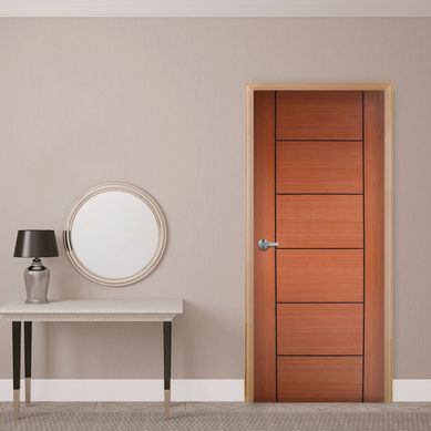 Puerta Interior Lara Black Roble Rojo 65x207cm Madera