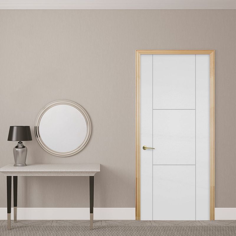 DIMFER - Puerta Interior Combo (Marco+Bisagras+Kit de Instalación) Brissa 60x207cm Blanco