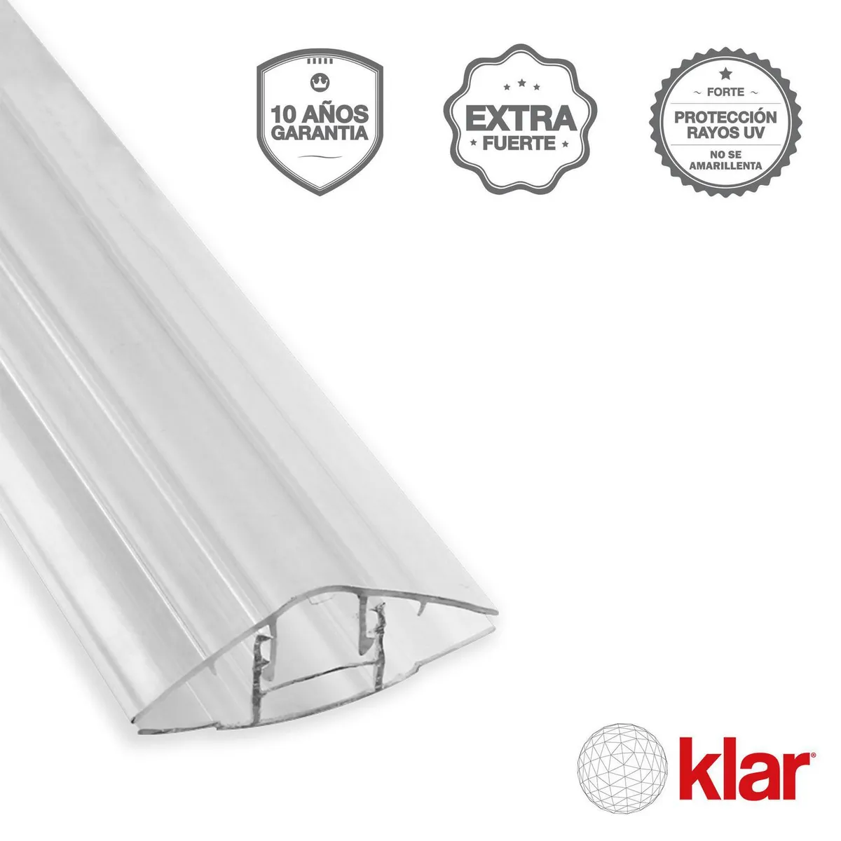 KLAR - Kit Conector de Policarbonato HCP 2.9 m Transparente