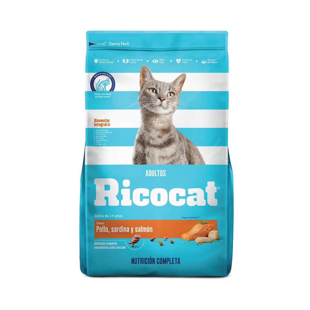 RICOCAT - Ricocat Adultos Alimento para Gatos 9kg Pollo/Sardina