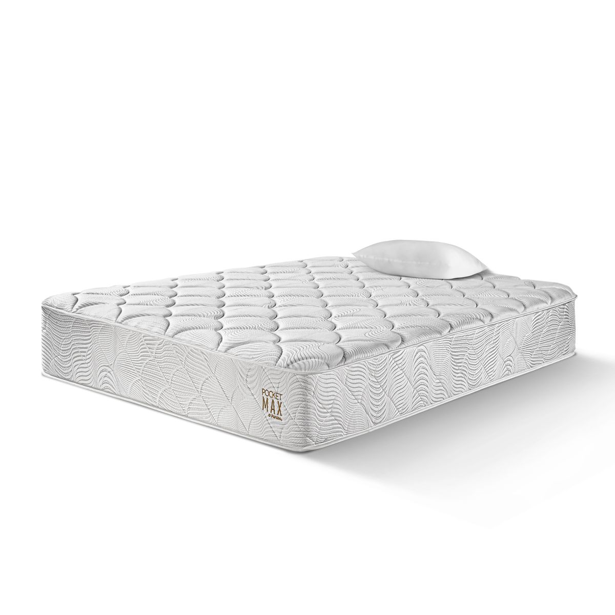 PARAISO - Colchón Paraíso Pocket Max 1.5 Plazas + Almohada Sintética + Protector de colchón