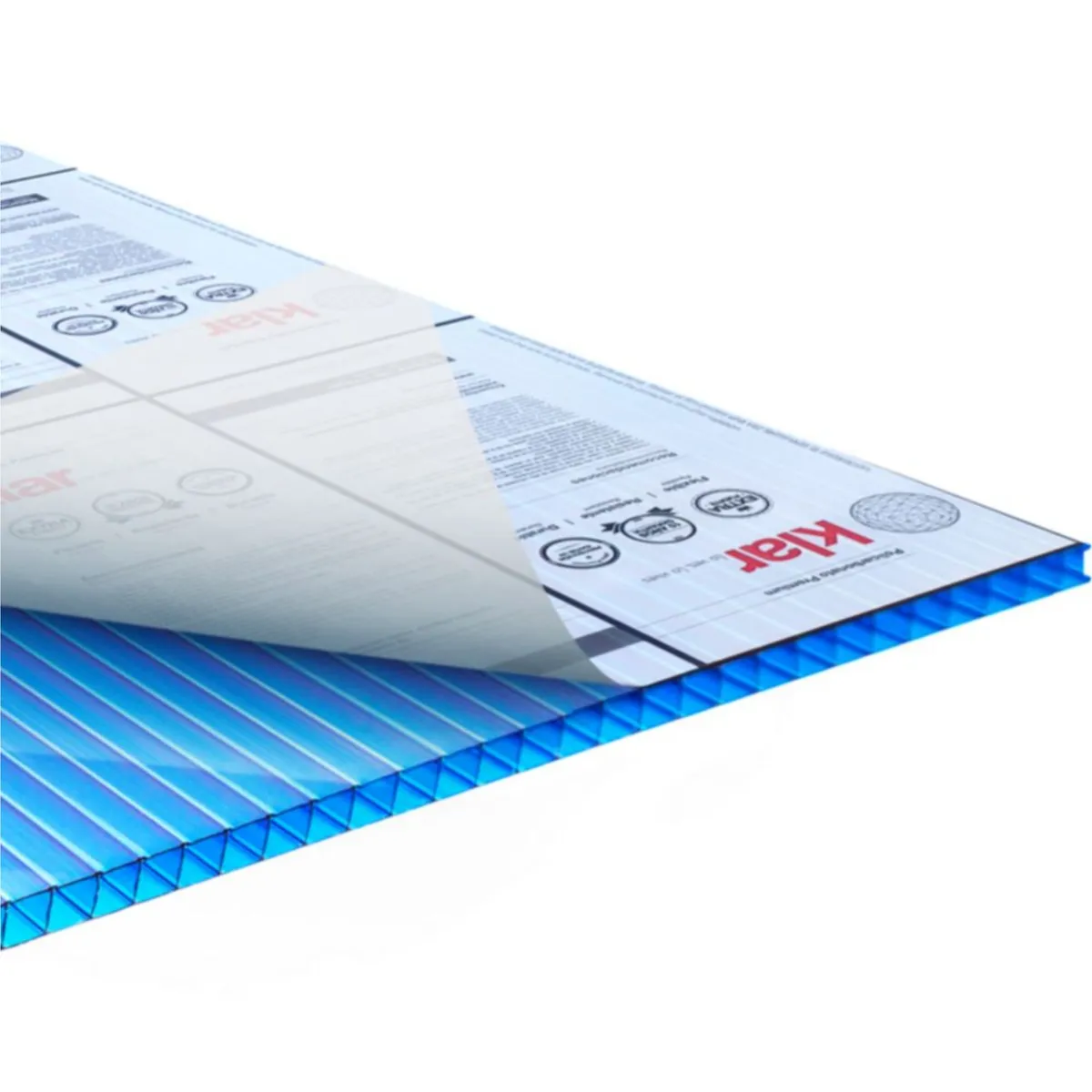 KLAR - Plancha de Policarbonato Alveolar KLAR 6 mm 2.1 m x 5.8 m AZUL