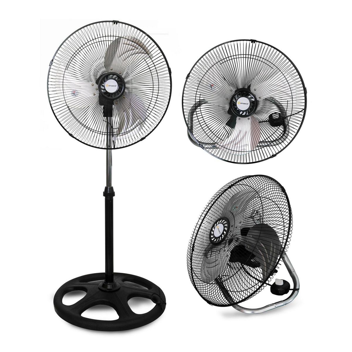 Imaco - Ventilador de Pie 3 en 1 - 17cm FSM370 Negro
